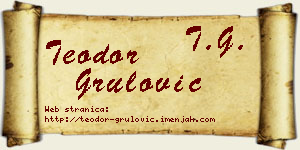 Teodor Grulović vizit kartica